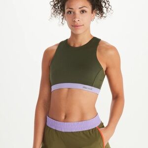Marmot Leda sports bra in Nori Paisley Purple
